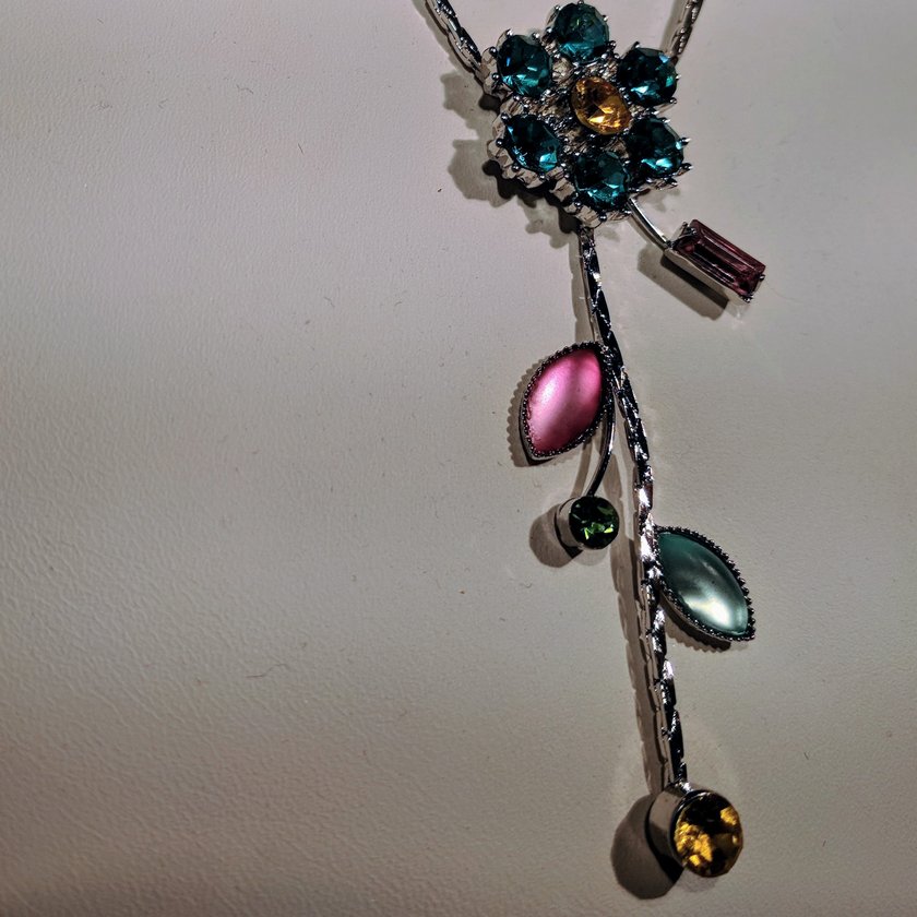 Flower Drop Necklace in Pastels